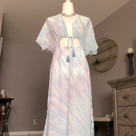 Blue/Purple Tye-dye Maxi Dress